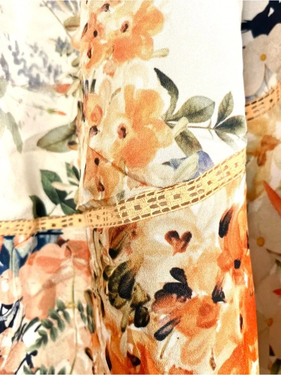 Anthropologie Size 8 Ranna Gill Floral A-Line Jardin Skirt in Multicolor Blooms - Picture 6 of 8